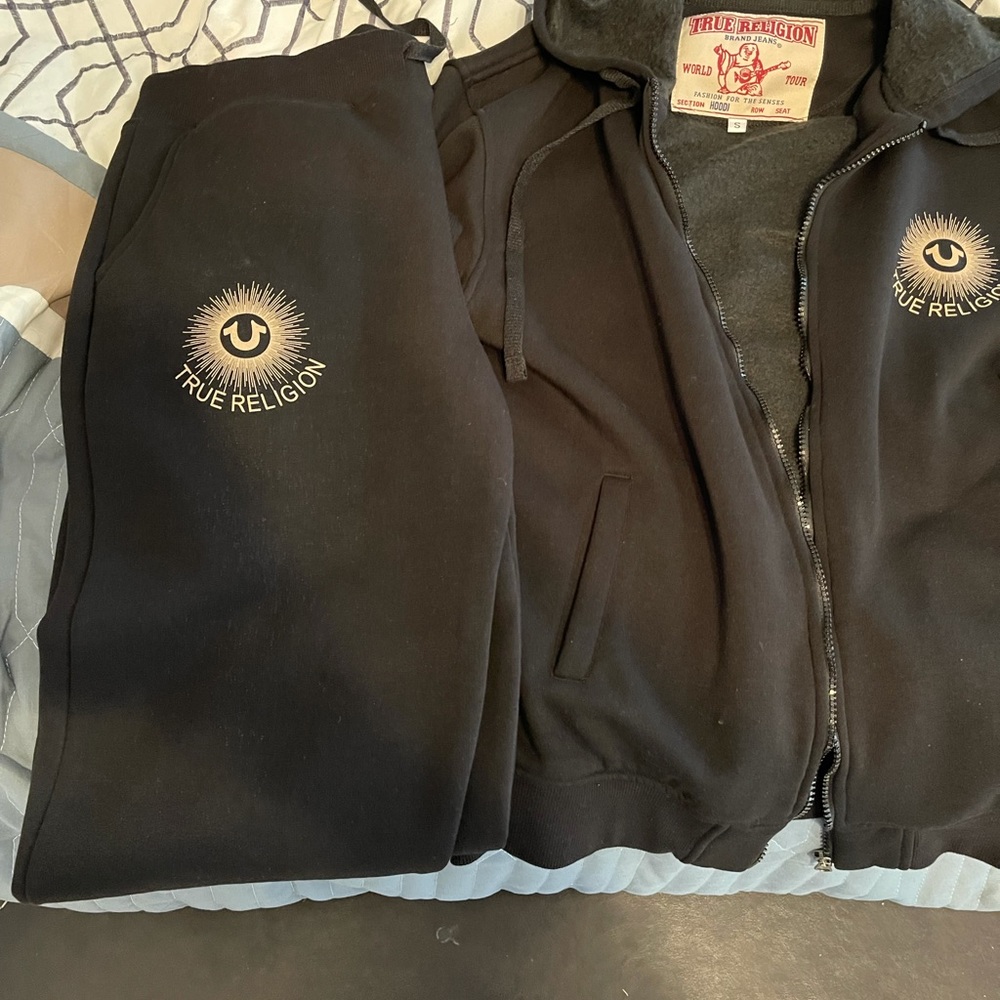 True Religion Sweatpants & Hoodie Jacket Set Size S Like New